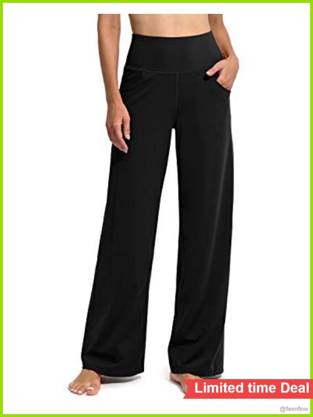 Wide Leg Yoga Pants High Waist 4-Way Stretch with Pockets